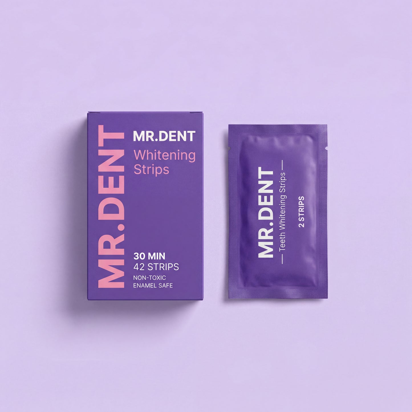 DUP Strisce Sbiancanti Viola MR.DENT — Denti fino a +5 Toni più Bianchi in Pochi Giorni (Copia)
